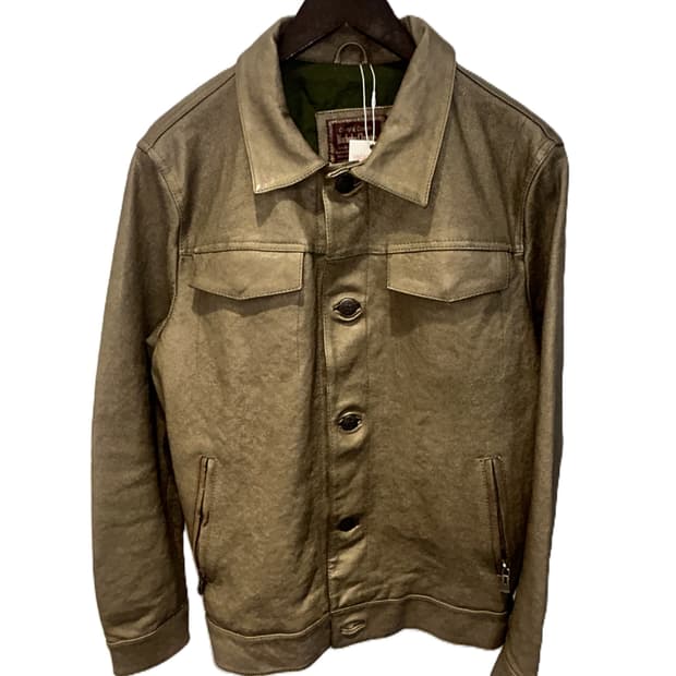 Marbobo Classics 빈티지 브라운 레더 트러커 자켓