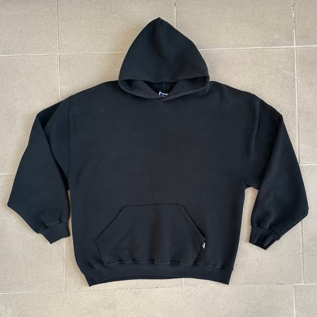 90s 빈티지 러셀 후드 블랙 XL