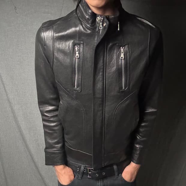 ltaly lamb skin leather jacket