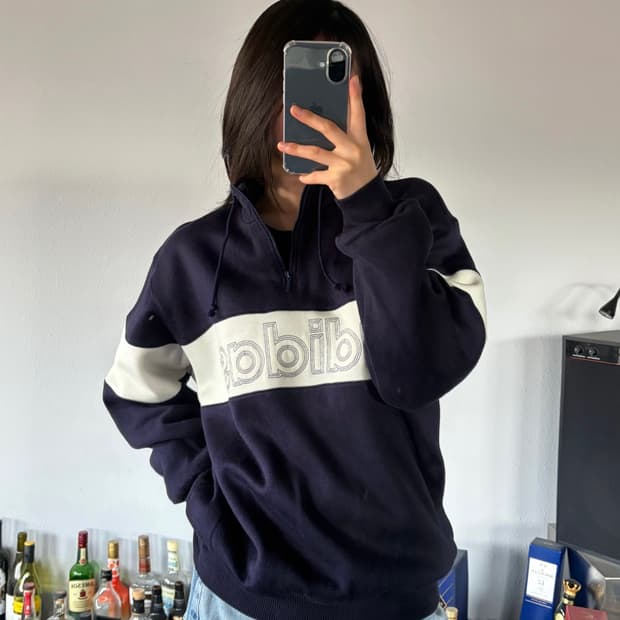 [L]아디다스 90s 일본판 올드스쿨 반집업 맨투맨