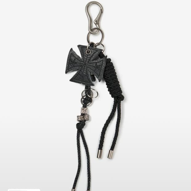 ETCE 크로스 레더 키링 블랙