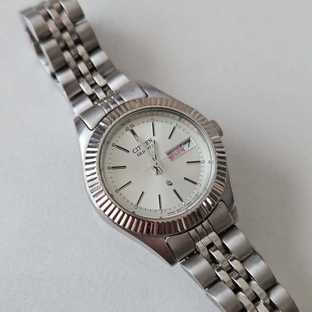 빈티지 시티즌 쿼츠 여성용 메탈 시계