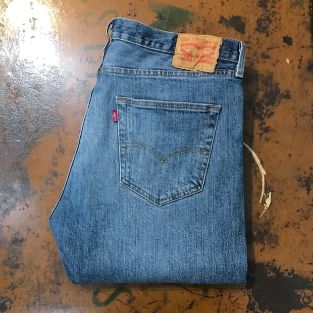 리바이스 501 다크 중청 데님 팬츠 허리 37 사이즈 