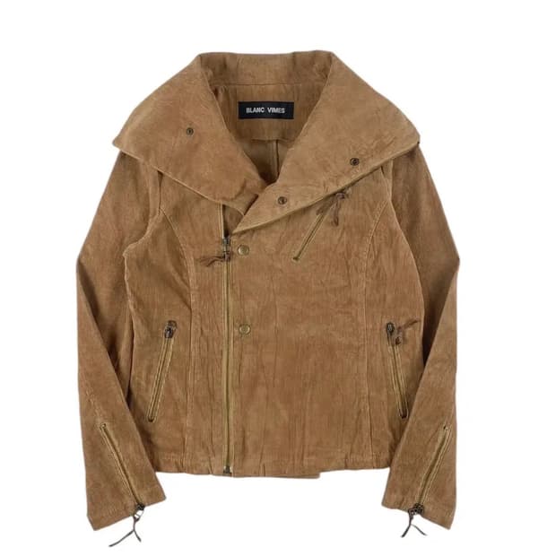 카멜 코듀로이 라이더 자켓