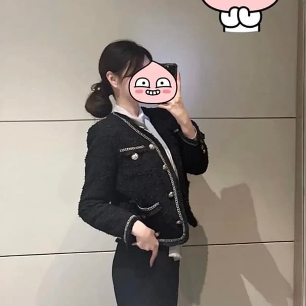 언티지 트위드 자켓 (블랙)