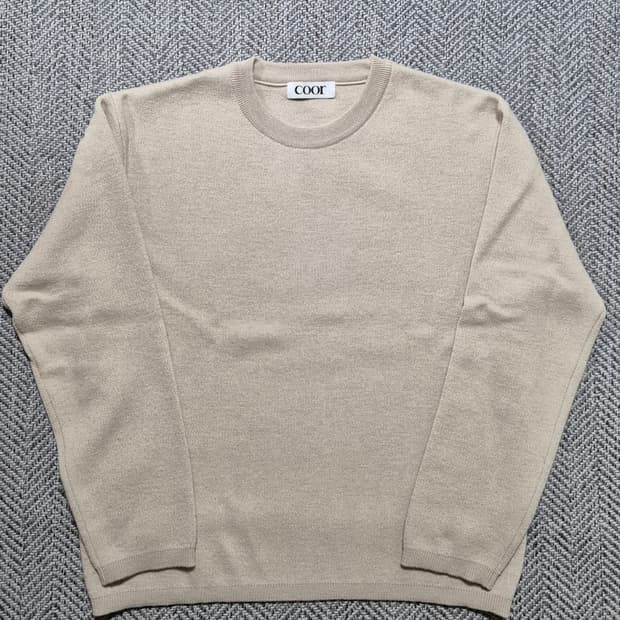 쿠어 탑필 울라운드 니트 M 웜샌드