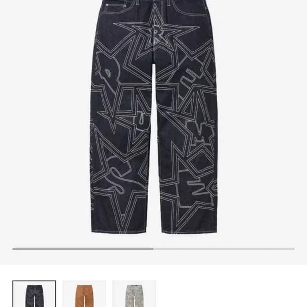 슈프림 스타 탑스티치 배기 진 인디고 - 25SS (34)