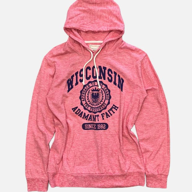 THRUXTON pink melange hood t-shirt