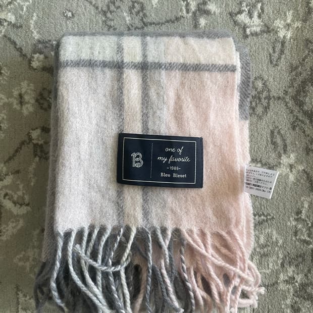 모리걸 빈티지 핑크 울 체크 머플러 🩶💗