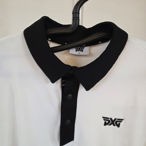 PXG 화이트/블랙 카라 골프티셔츠 M
