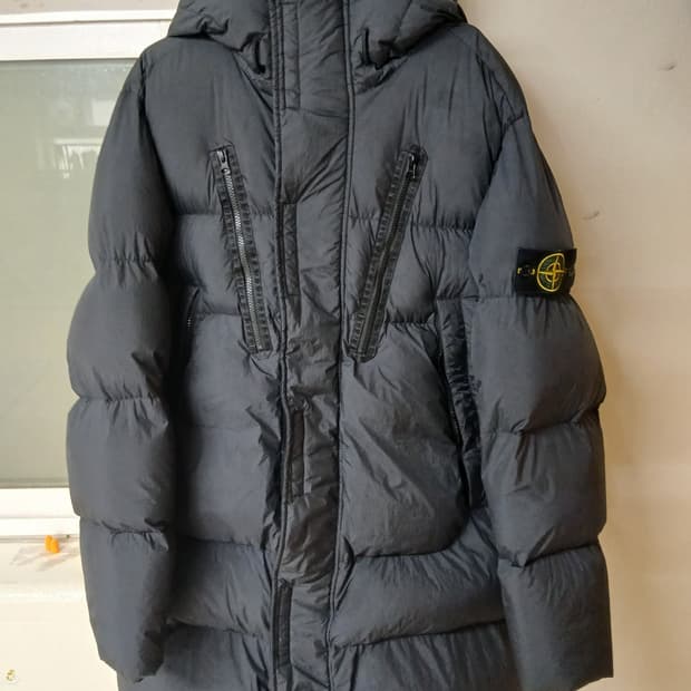 (번개케어 검수제품)스톤아일랜드 21FW 크링클랩스 롱패딩 정품 블랙 L