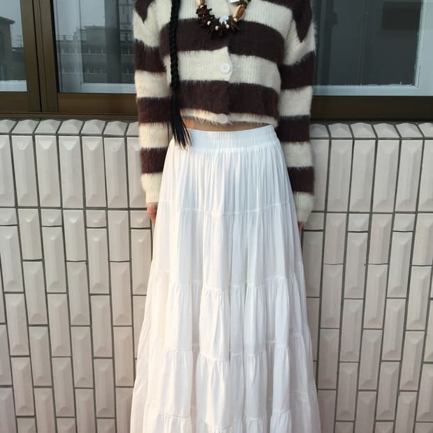 Fluffy pattern knit cardigan