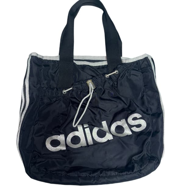 아디다스 나일론 실버 토트백