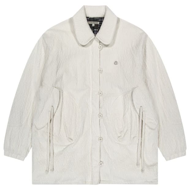 코이세이오 라운드 칼라 코지 봄버 아이보리 2사이즈