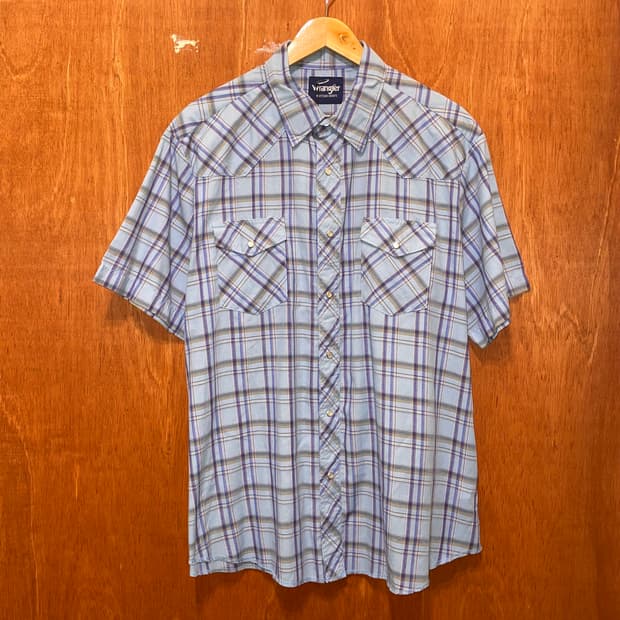 (XL) Wrangler 랭글러 체크 웨스턴 반팔 셔츠