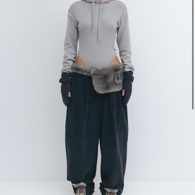 오픈와이와이 CORDUROY FULL GATHER PANTS, NAVY