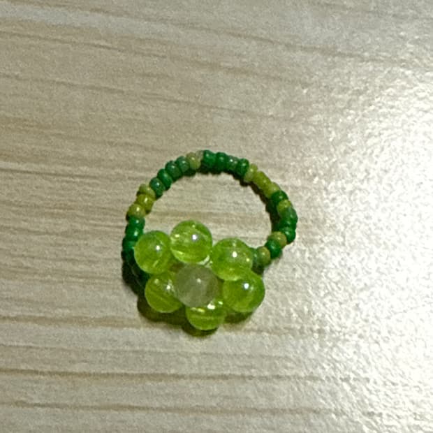 빈티지 플라워 비즈반지