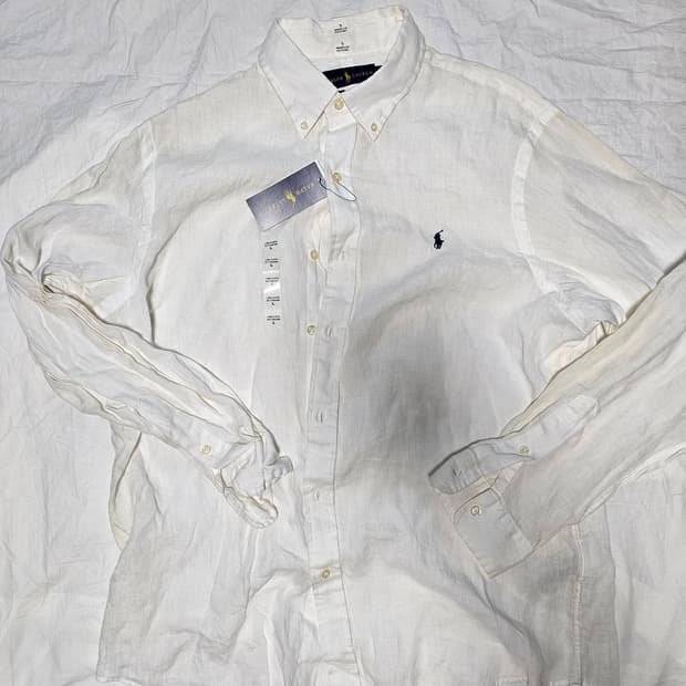 폴로랄프로렌 린넨 셔츠 화이트 데드스탁 L