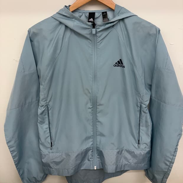 [미국 XS] 아디다스 루즈핏 경량 바람막이 블루 그레이