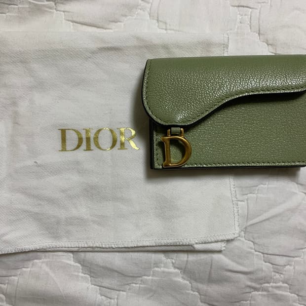 디올 새들 플랩 카드홀더 세이지 그린 카드지갑
