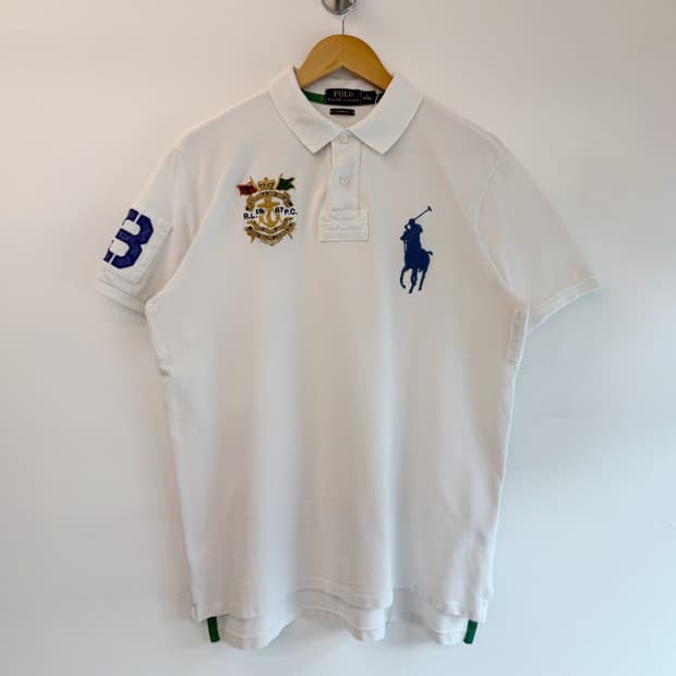 폴로 랄프로렌 루즈핏 신형 빅포니 치프키프 화이트 럭비 셔츠 