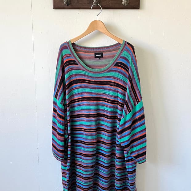 BEAMS 스트라이프 오버 탑