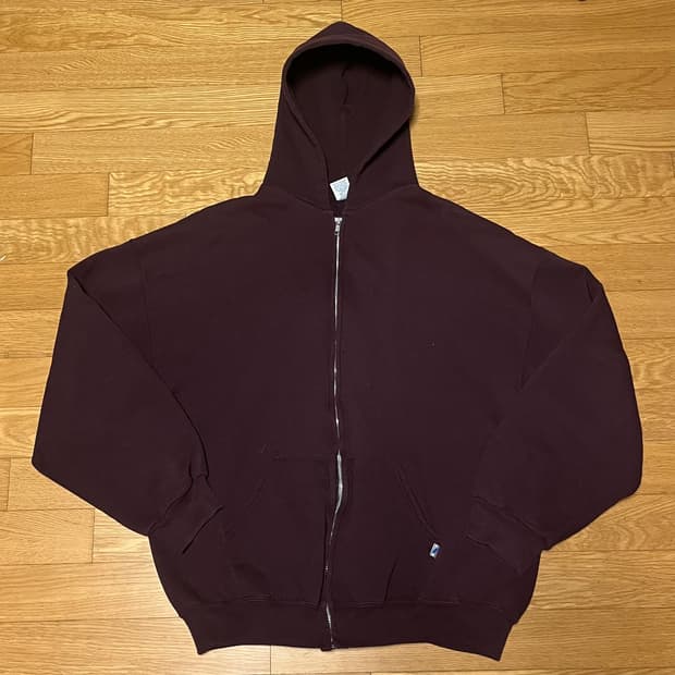 [XL] 00s 빈티지 러셀 후드집업 버건디 브라운