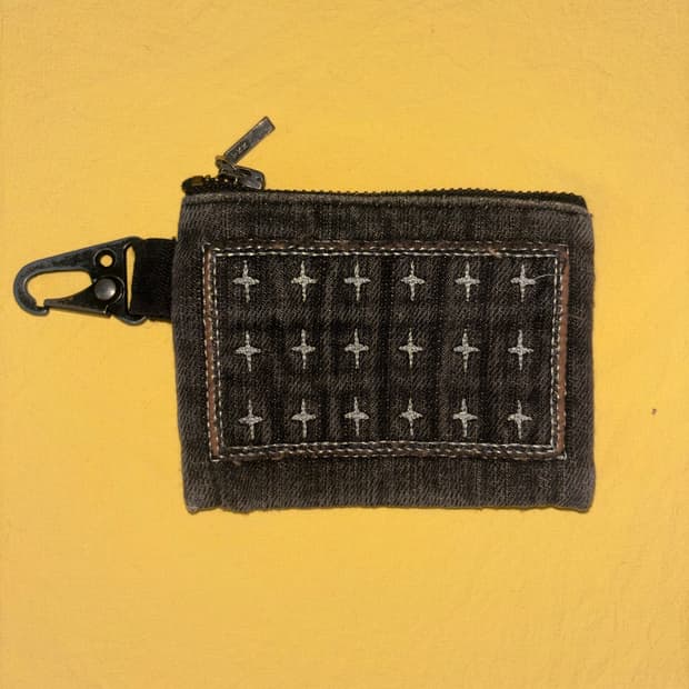 Patchwork denim card wallet 카락터 지갑
