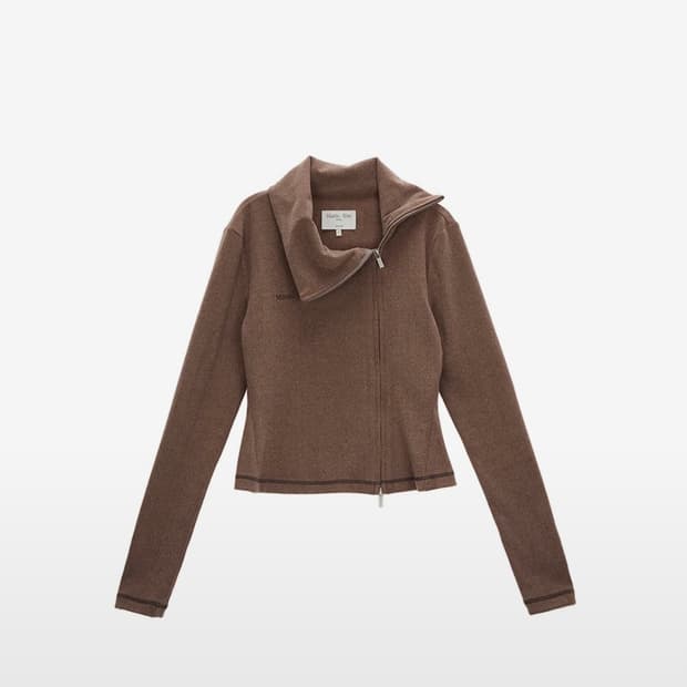 마뗑킴 SHAWL COLLAR JERSEY CARDIGAN COCOA