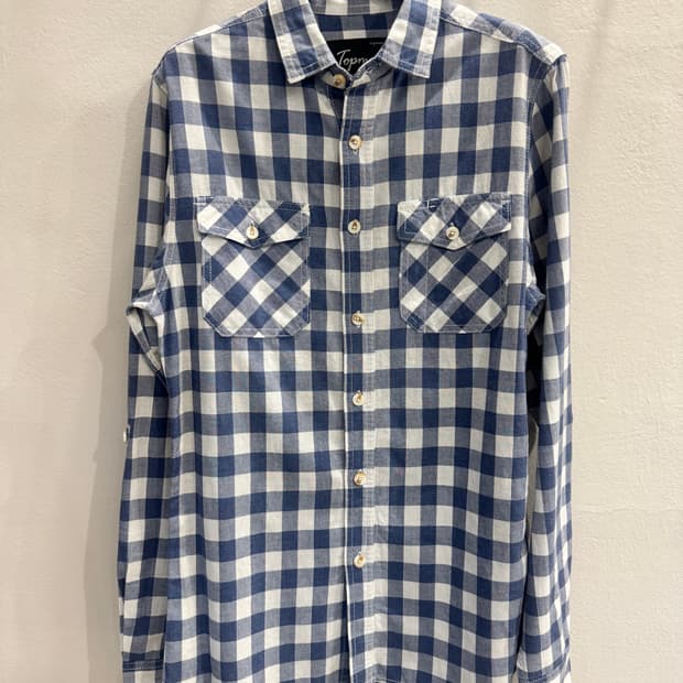 vintage topman 체크 롤업셔츠