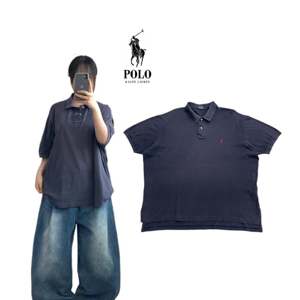 폴로 포니 XL PK 카라 반팔 티셔츠 네이비