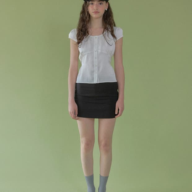 헤더먼트 soft gleam blouse 소프트 글램 블라우스 화이트