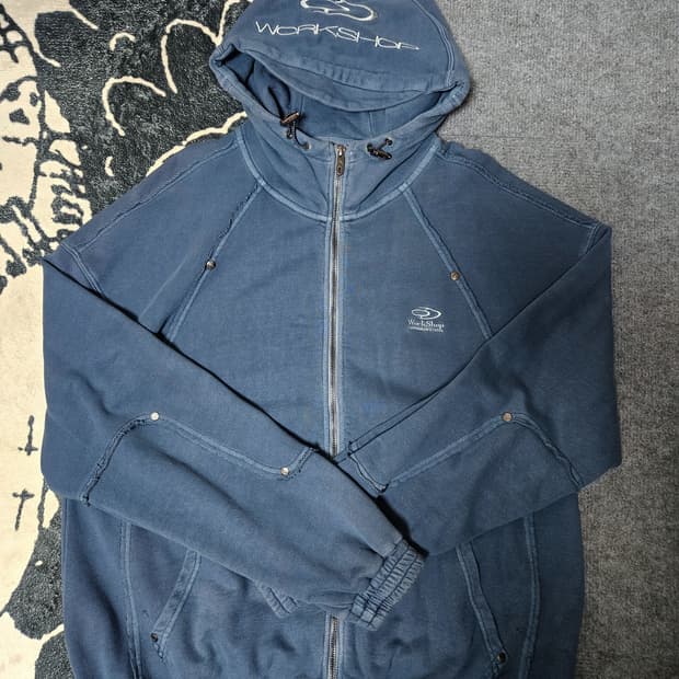 트래블 워싱 절개 스터드 캡 후드집업