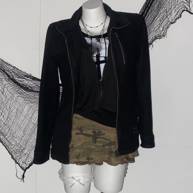 y2k 펑크 스컬 카모 코디 세트 ໒꒱