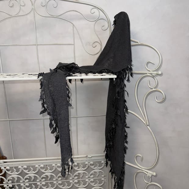 Charcoal grunge leaves scarf