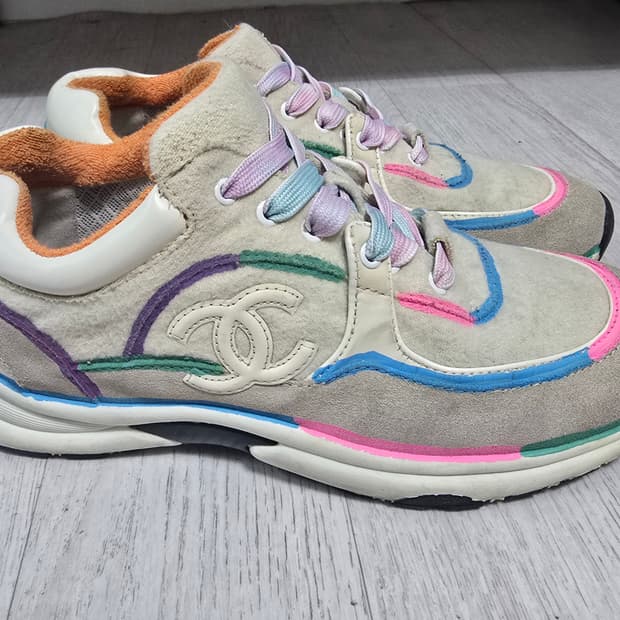 (정품) 샤넬 믹스드 파이버 스니커즈 38 (명품 여자 신발 크루즈)