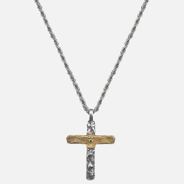 3Cross sugical eagle navajo nacklace