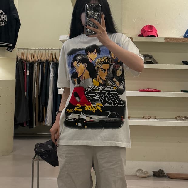 빈티지 이니셜D Fifth Stage 프린팅 반팔 티셔츠 U1597