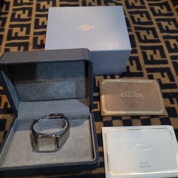 세이코 크레도르 사각 시계 풀박스 