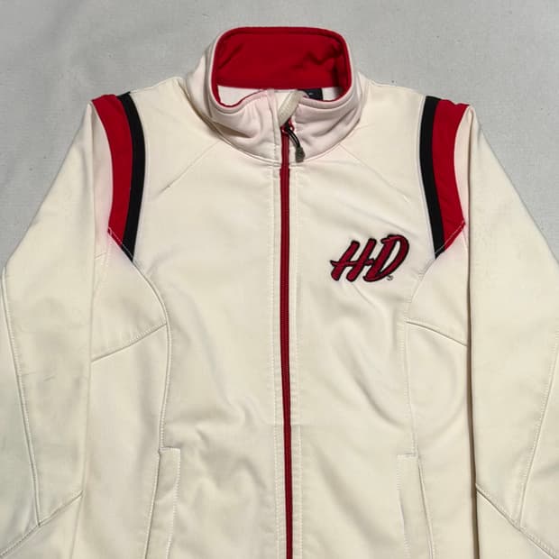 XS 할리데이비슨 여성용 빅 레터링 로고 레이싱 자켓