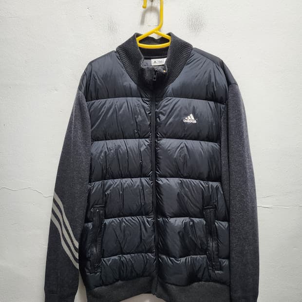 아디다스 골프 구스다운 니트배색 자켓