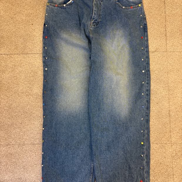 WKNDRS 스터드 데님 와이드 팬츠 M