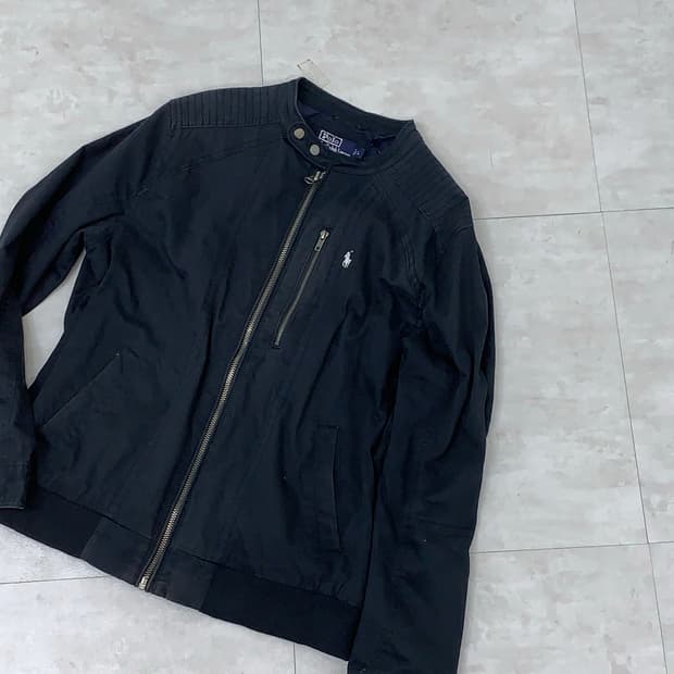 폴로 딥네이비 바이커 스타일 블루종