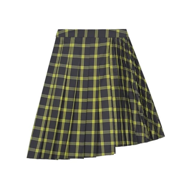 코스모스 체크 플리츠 스커트 S