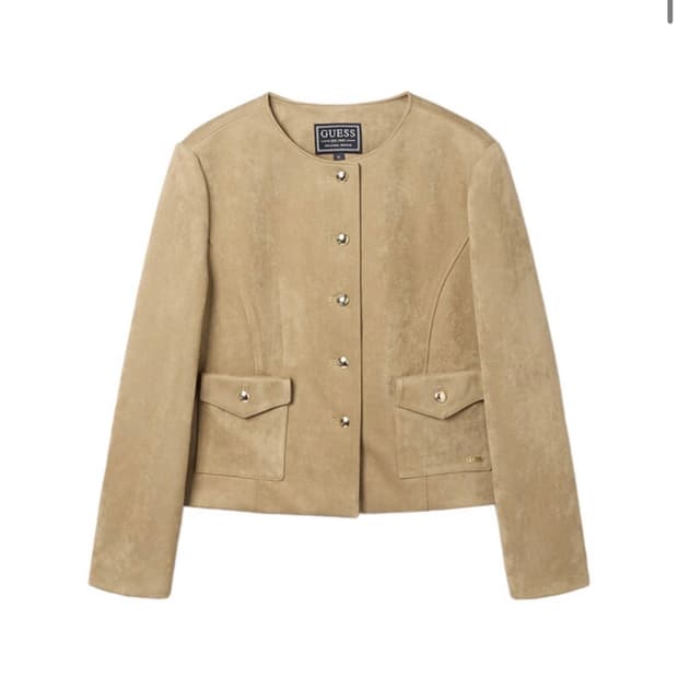 Guess 여성 골드버튼 스웨이드 자켓
