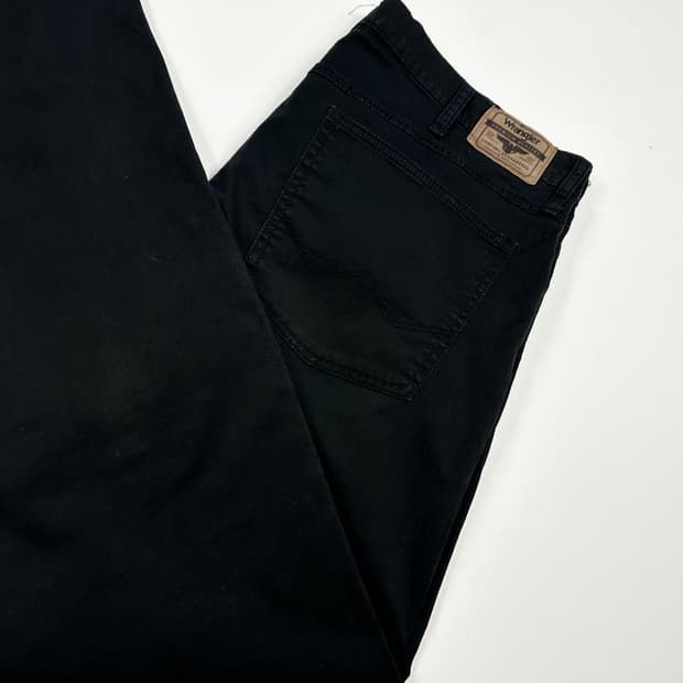 랭글러 스트레이트 흑청 블랙진 데님 팬츠 (36인치)