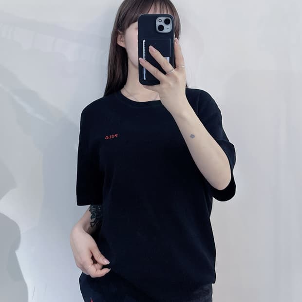 폴로랄프로렌 레드포니 블랙 와플 반팔