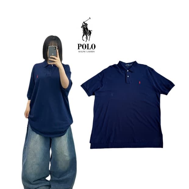 폴로 신형 포니 PK 카라 반팔 티셔츠 네이비