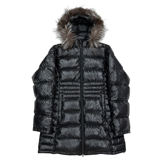 몽벨 여성 900 필파워 하프 구스다운 유광 나일론 패딩 블랙 L 100