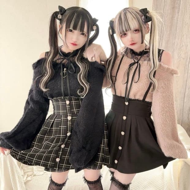 마즈 오프숄더 샤기 니트 블랙 양산형 지뢰계